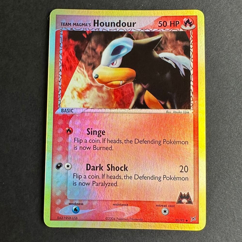 Pokemon TCG Team Magma's Houndour 35/95 Uncommon Reverse Holo NM